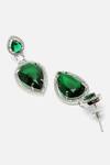 Buy_Dugran By Dugristyle_Green Diamonds, Stones Double Lined Up Embellished Earrings_Online_at_Aza_Fashions