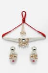 Dugran By Dugristyle_Multi Color American Diamond Embellished Pendant Choker Set _Online_at_Aza_Fashions