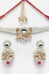 Buy_Dugran By Dugristyle_Multi Color American Diamond Embellished Pendant Choker Set _Online_at_Aza_Fashions