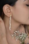 Buy_Do Taara_White Pearl Embellished Earrings _at_Aza_Fashions