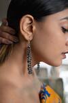 Do Taara_Black Stones, Diamonds Onyx And Embellished Earrings _Online_at_Aza_Fashions