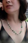 Buy_Do Taara_Green Natural Stones Embellished Necklace _at_Aza_Fashions