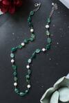 Shop_Do Taara_Green Natural Stones Embellished Necklace _at_Aza_Fashions