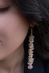 Do Taara_Pink Onyx Stone Embellished Dangler Earrings _Online_at_Aza_Fashions