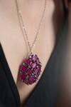 Buy_Do Taara_Pink Cubic Zirconia Oblong Embellished Pendant Necklace_Online_at_Aza_Fashions