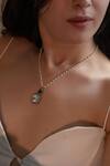 Buy_Do Taara_Green Embellished Polki Pendant Necklace _Online_at_Aza_Fashions