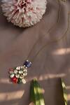 Shop_Do Taara_Multi Color Kundan And Stone Embellished Pendant Necklace _at_Aza_Fashions