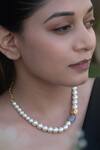 Buy_Do Taara_White Freshwater Pearl Embellished Necklace _at_Aza_Fashions