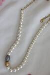 Shop_Do Taara_White Freshwater Pearl Embellished Necklace _at_Aza_Fashions