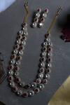 Buy_Do Taara_Red Polki Embellished Necklace Set_at_Aza_Fashions