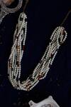 Shop_Do Taara_Multi Color Freshwater Pearl Embellished Layered Necklace_at_Aza_Fashions