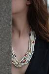 Do Taara_Multi Color Freshwater Pearl Embellished Layered Necklace_Online_at_Aza_Fashions