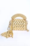 Buy_BIJIT_Gold Woven Metallic Mini Bag 