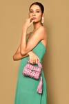 BIJIT_Pink Woven Metallic Mini Bag _Online_at_Aza_Fashions