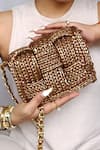 Buy_Stushè_Gold Handwoven Cassette Box Shaped Bag _Online_at_Aza_Fashions