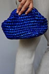 Buy_Stushè_Blue Handwoven Cloud Metallic Clutch _at_Aza_Fashions