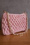 Buy_Stushè_Pink Handwoven Pie Metallic Bag _at_Aza_Fashions