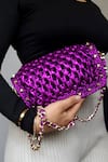 Buy_Stushè_Purple Handwoven Telly Metallic Embellished Bag _at_Aza_Fashions