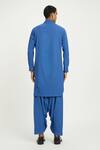 Shop_Nautanky_Blue Cotton Cerulean Pathani Kurta With Salwar _at_Aza_Fashions