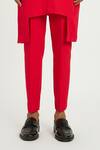 Buy_Nautanky_Red Cotton Charm Asymmetric Hem Kurta With Pant _Online_at_Aza_Fashions