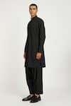 Shop_Nautanky_Black Cotton Coal Pathani Kurta With Salwar 