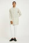 Buy_Nautanky_Off White Handloom , Serene Skyline Print Kurta With Pant _Online_at_Aza_Fashions
