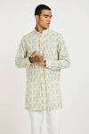 Buy_Nautanky_Off White Handloom , Serene Skyline Print Kurta With Pant 