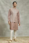 Buy_Alaya Advani_Pink Linen Embroidery Sequin Bundi Kurta Set_Online_at_Aza_Fashions