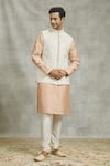 Alaya Advani_Cream Silk Embroidery Flora Garden Bundi Kurta Set_at_Aza_Fashions