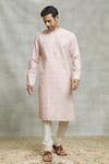 Buy_Alaya Advani_Pink Silk Embroidery Tulip Swirl Kurta Set 