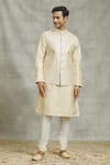 Buy_Alaya Advani_Cream Silk Embroidery Flora Sequin Bundi Kurta Set_Online_at_Aza_Fashions