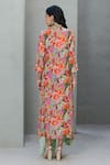 Shop_Rishi & Vibhuti_Multi Color Crepe Embroidered Sequin Raised Springtime Floral Printed Kaftan_at_Aza_Fashions