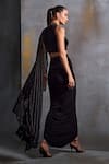 Shop_Namrata Joshipura_Black Jersey Embellished Cordelia Draped Concept Saree With Blouse _at_Aza_Fashions