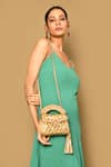 Buy_BIJIT_Gold Woven Metallic Mini Bag _at_Aza_Fashions