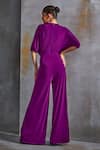 Shop_NAMRATA JOSHIPURA_Purple Jersey Embroidery Stones V Crystal Galaxy Embellished Jumpsuit _at_Aza_Fashions