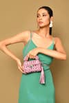 Buy_BIJIT_Pink Woven Metallic Mini Bag _at_Aza_Fashions