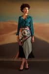 Buy_Verb By Pallavi Singhee_Multi Color Polyester, Crepe Lace Collage Print Skirt_at_Aza_Fashions
