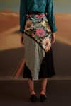 Shop_Verb By Pallavi Singhee_Multi Color Polyester, Crepe Lace Collage Print Skirt_at_Aza_Fashions
