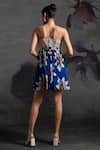 Shop_Verb by Pallavi Singhee_Blue Cotton Voil Print Floral Sweetheart Neck Daisy Short Dress _at_Aza_Fashions