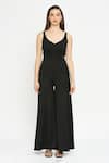 Emblaze_Black Zurich Plain Leaf Wide Legged Jumpsuit _Online_at_Aza_Fashions