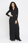 Buy_Emblaze_Black Collar Maxi Shirt Dress_at_Aza_Fashions