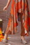 Shop_Amani_Orange Muslin Silk Printed And Yoke Asymmetric Kurta & Pant Set  _Online_at_Aza_Fashions