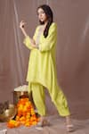 Buy_Amani_Green Kurta And Pant Crepe Hand Embroidered Sequin Kurta Floral Set  _Online_at_Aza_Fashions