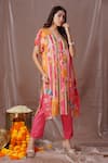 Buy_Amani_Pink Muslin Silk Printed And Embroidered Floral & Kaftan With Pant  _Online_at_Aza_Fashions