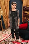 Buy_Cute Couture_Black Cotton, Silk Gota Patti, Embroidery Hand Kurta And Pant Set _at_Aza_Fashions