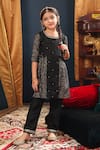 Cute Couture_Black Cotton, Silk Gota Patti, Embroidery Hand Kurta And Pant Set _Online_at_Aza_Fashions