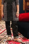 Buy_Cute Couture_Black Cotton, Silk Gota Patti, Embroidery Hand Kurta And Pant Set _Online_at_Aza_Fashions