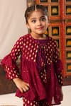 Cute Couture_Purple Muslin, Silk Embroidery, Sequins Cape Sharara Set _Online_at_Aza_Fashions