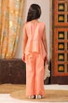 Shop_Cute Couture_Peach Cotton, Silk Pearls Embroidered Top And Palazzo Set _at_Aza_Fashions