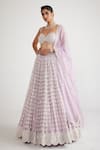 Buy_Vvani by Vani Vats_Purple Blouse - Georgette Embellished Tassel Bridal Lehenga Set  _at_Aza_Fashions